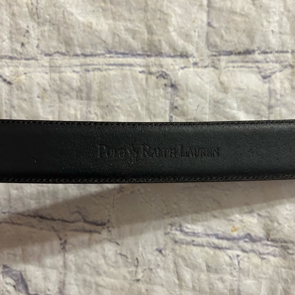 POLO RALPH LAUREN BLACK ITALIAN LEATHER GOLD TONE BUCKLE MENS BELT SIZE 36 - Picture 5 of 9